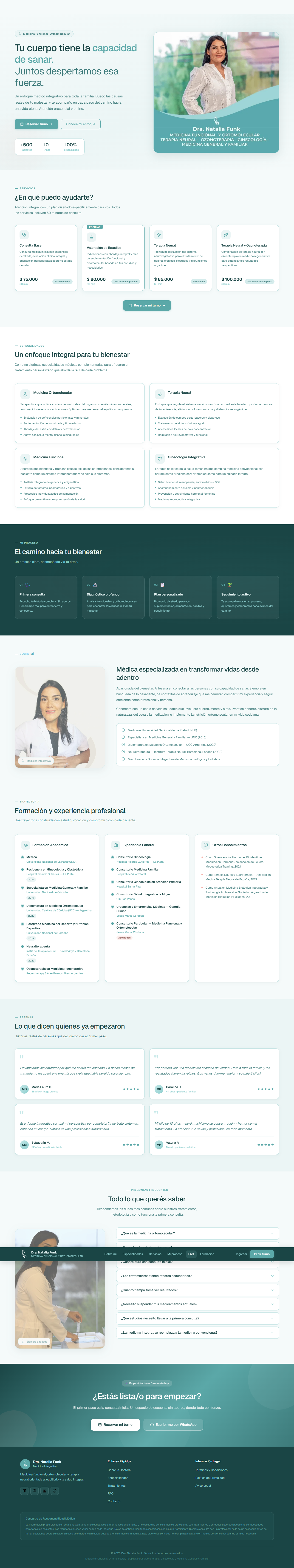 Sitio web de la Dra. Natalia Funk — especialista médica
